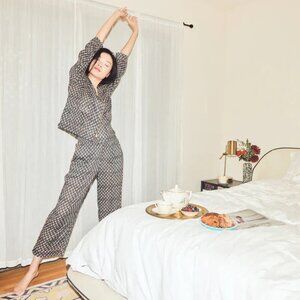 Rosie Pajamas Pants - Faded Black/Cream Dot print